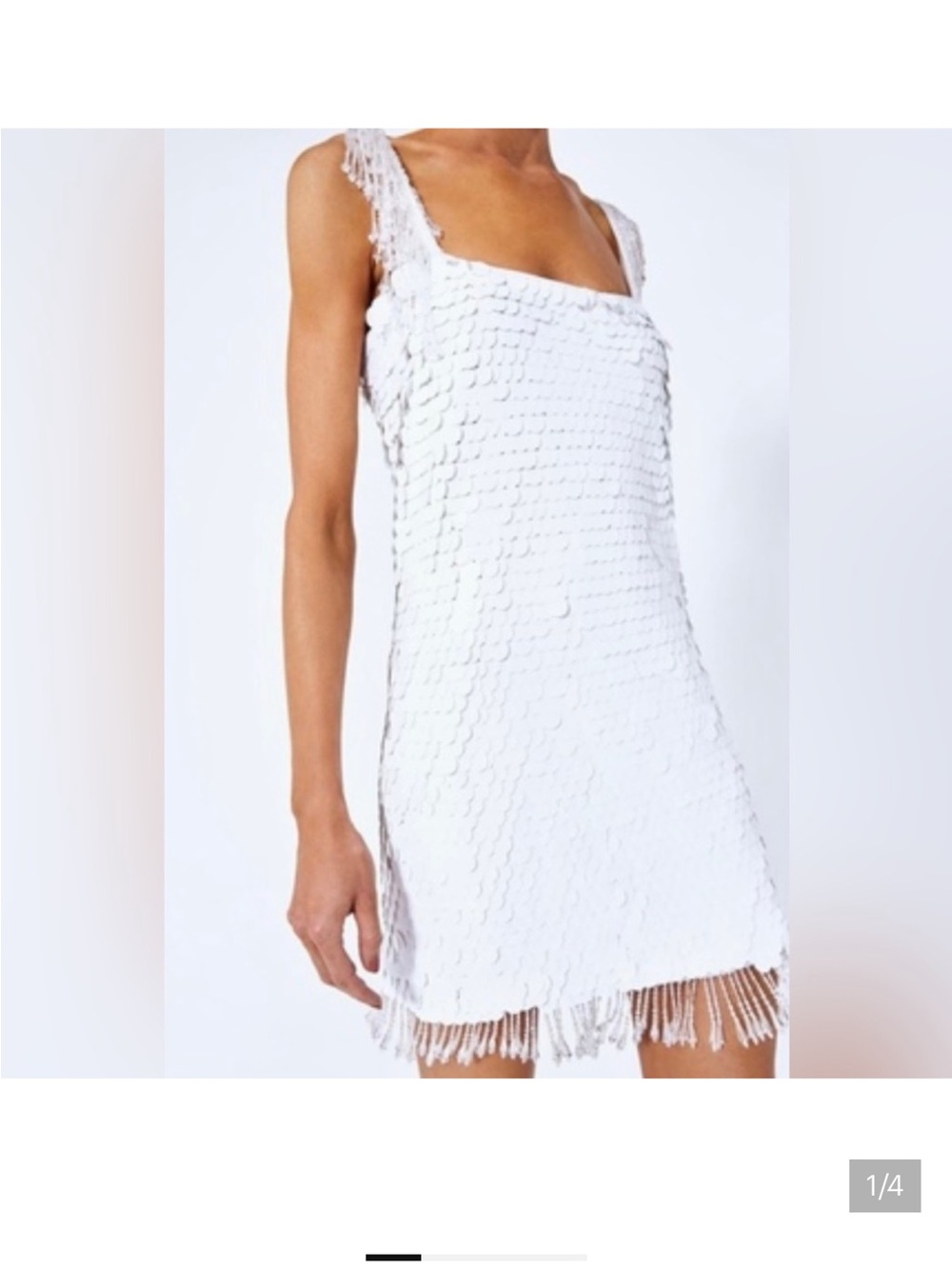 Alexis White Sequin Overlay Dress
